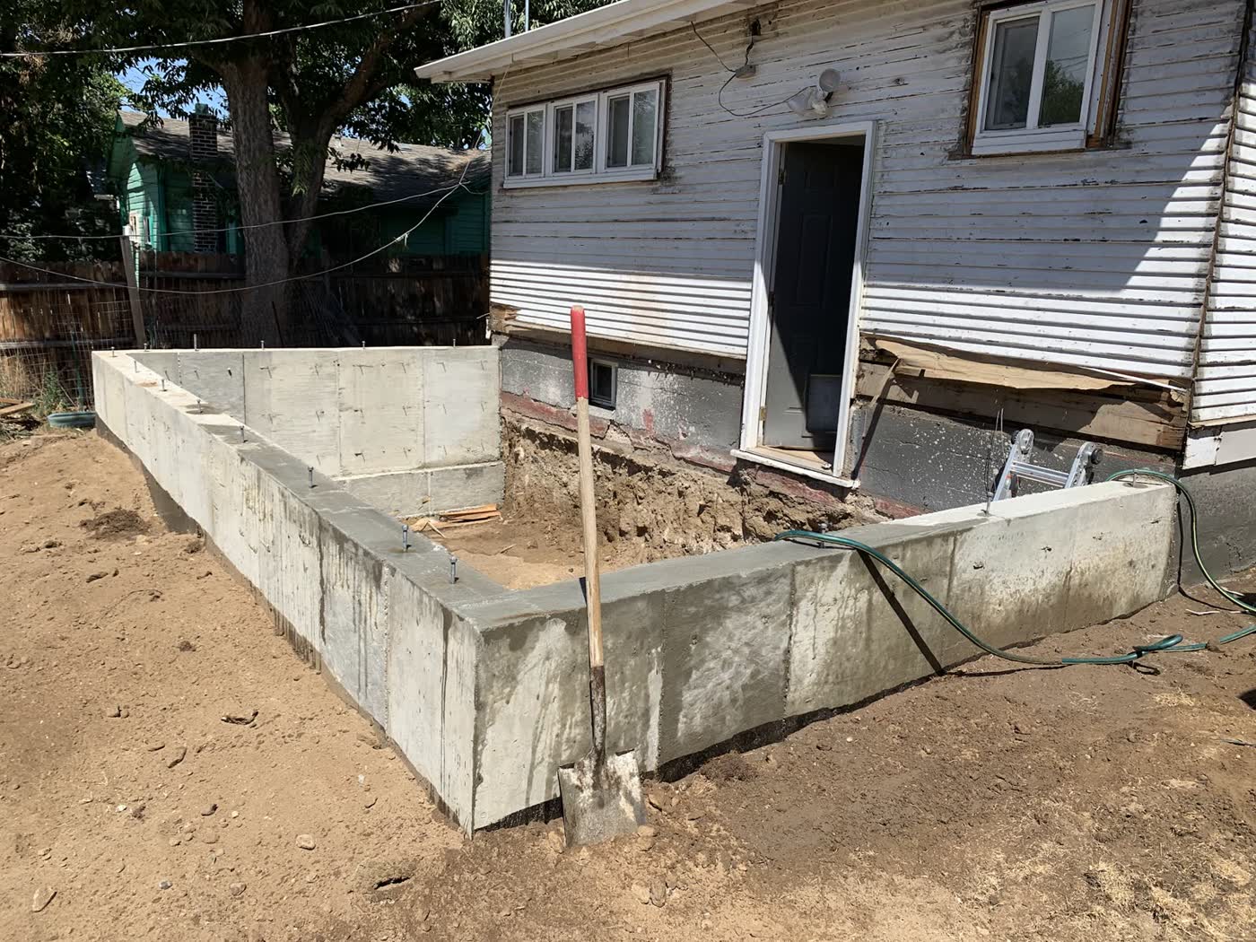 Finished foundation walls at a Denver home
