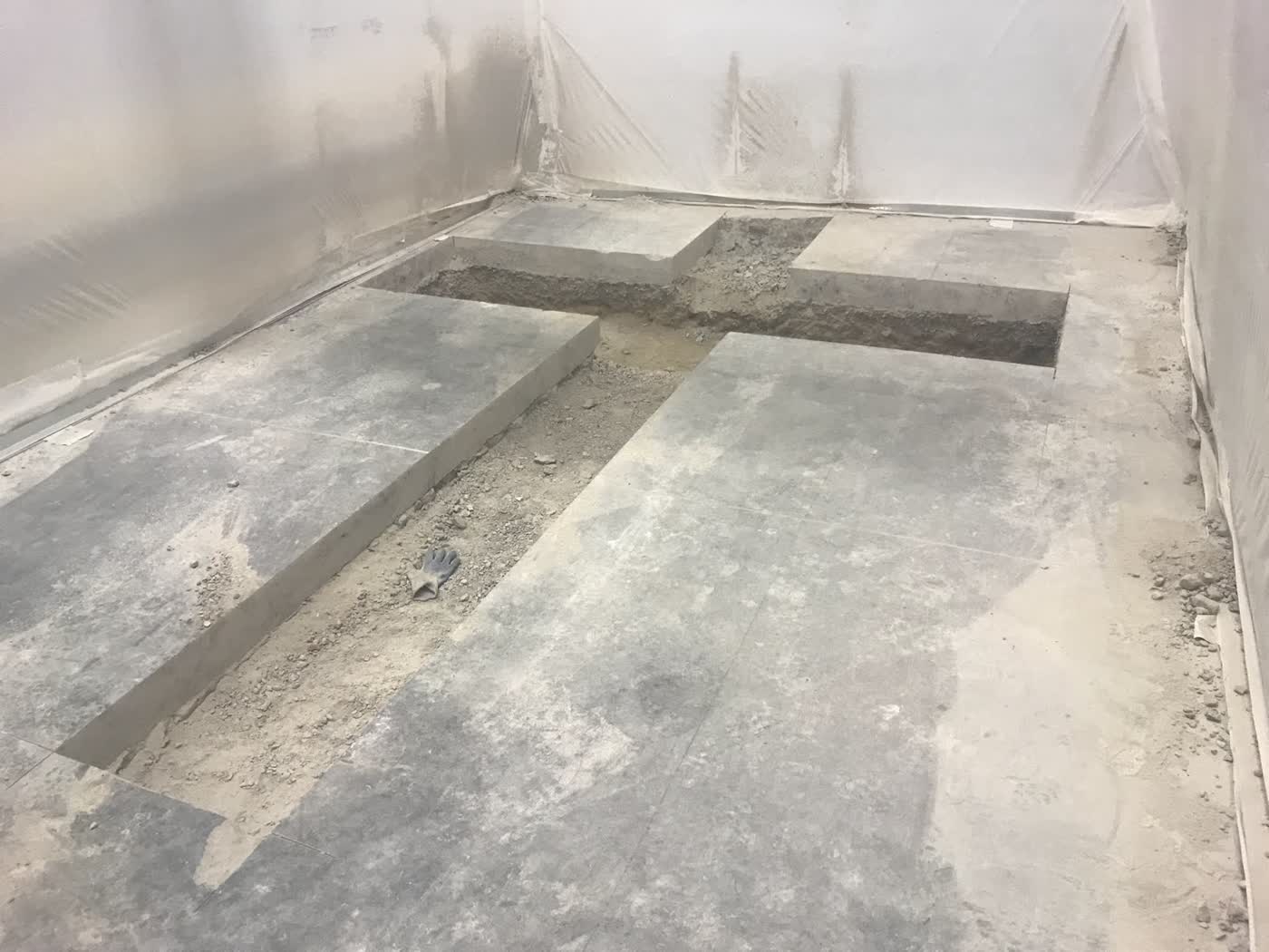 Interior footing poured inside a building